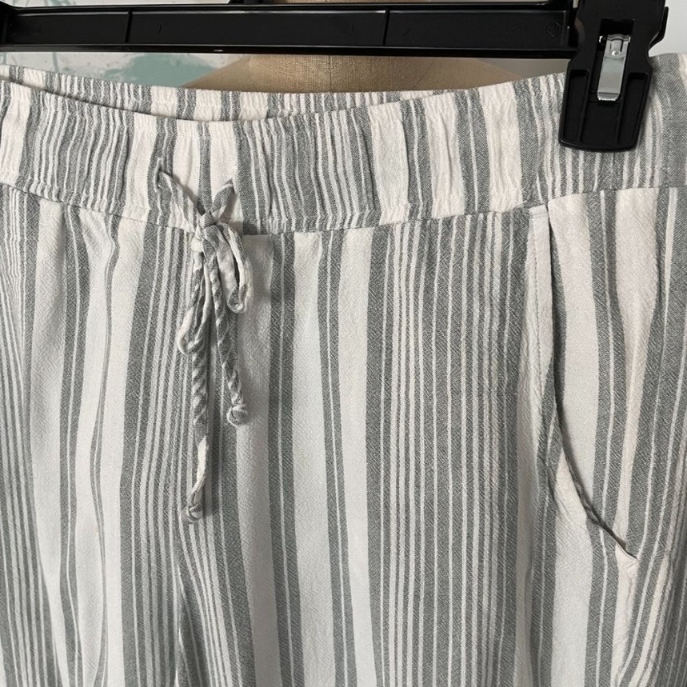 NWOT Anthropologie Cloth & Stone Striped Wide-Leg Linen Beach Summer Pants M - Picture 7 of 11